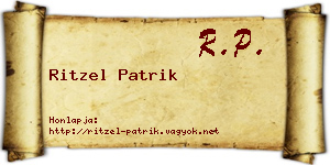 Ritzel Patrik névjegykártya